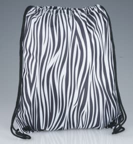 Designer Drawcord Sportpack in Zebra Print | Promotional Products from 4imprint