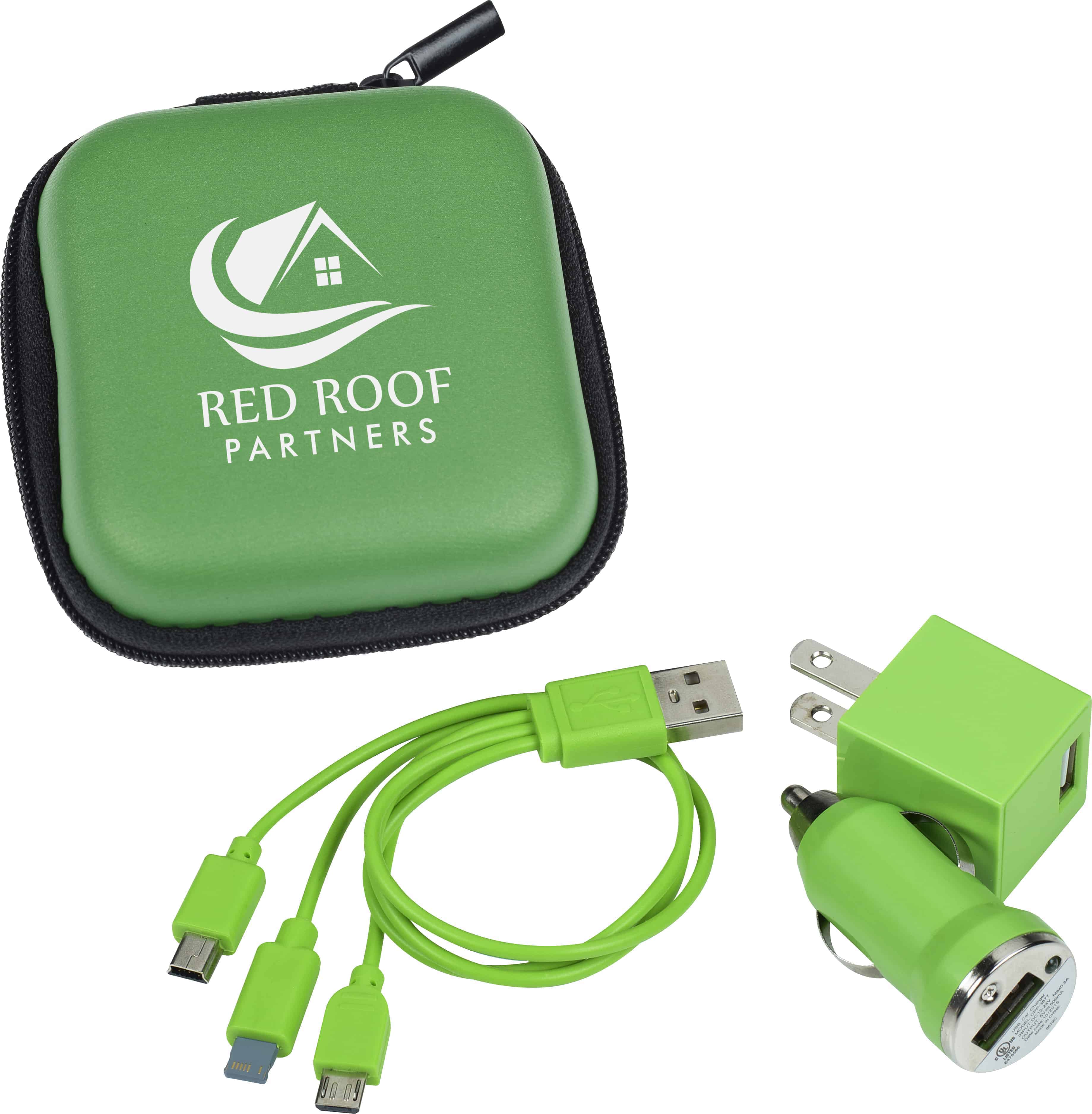 A green Velocity Charging Tech Kit from 4imprint.