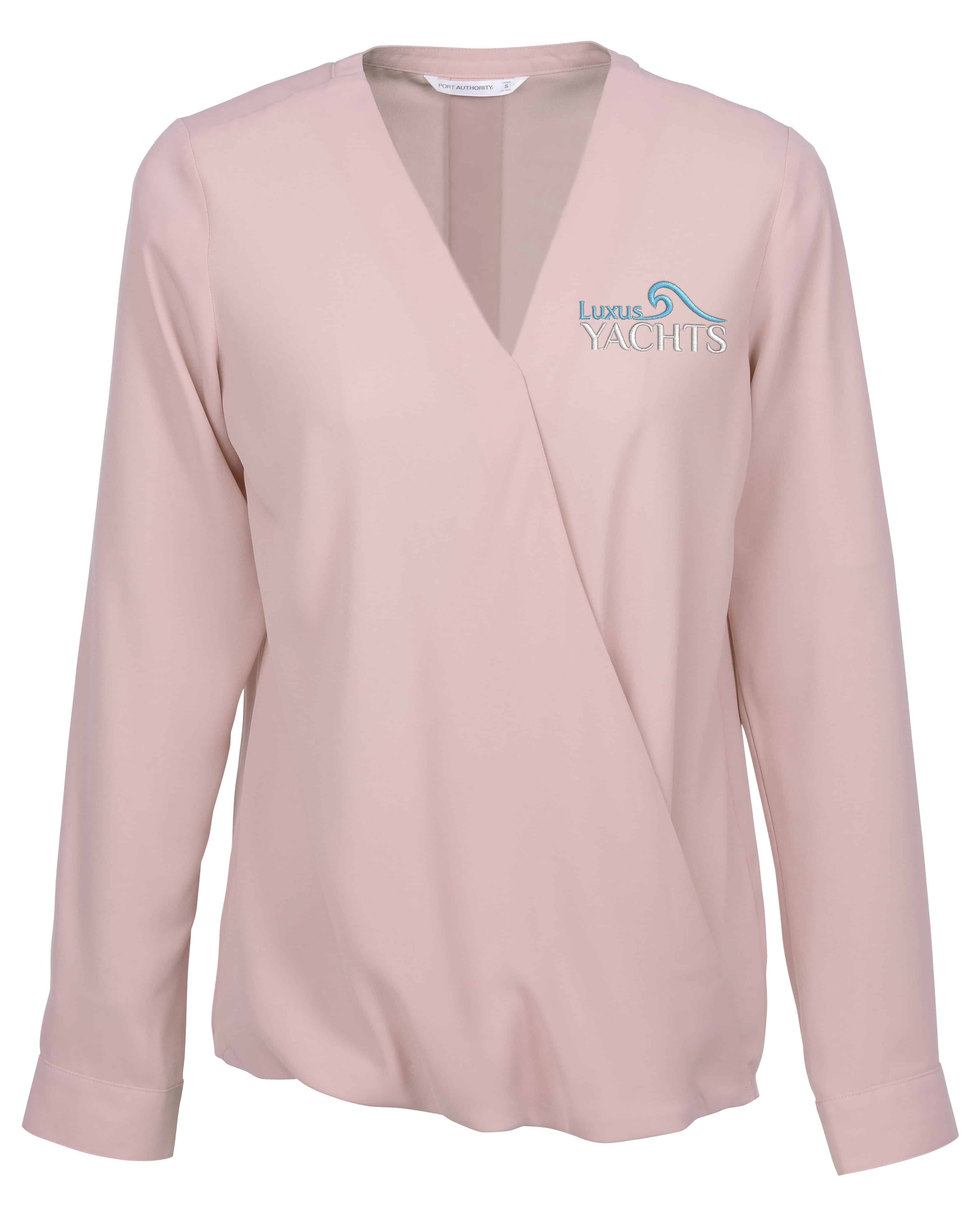 A Poly Crepe Crossover Blouse for women. 