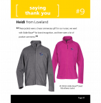 These jackets were a 3-year anniversary gift for our nurses; we went with Eddie Bauer® for brand recognition, and there were a lot of positive comments.