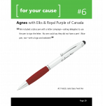 We included a stylus pen with a letter campaign—asking delegates to use the pen to sign the letter. No one could say they did not have a pen! (Nice pen, too—with a logo and website!)