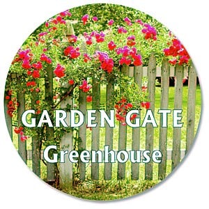 Removable circle floor sticker with wooden garden gate and flowers