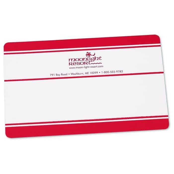 Red and white shipping label
