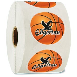 Roll of basketball stickers