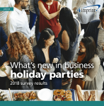 eBook Cover image - page 1 - What's new in business holiday parties - holiday promotional items