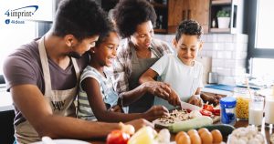 Family cooking together in the kitchen.