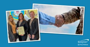 4imprint employees receiving award for being veteran friendly employer