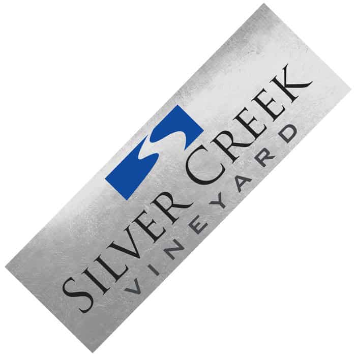 Branded blue and silver bumper sticker