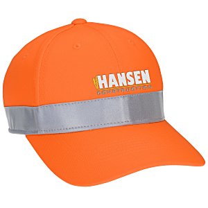 Orange branded reflective ball cap