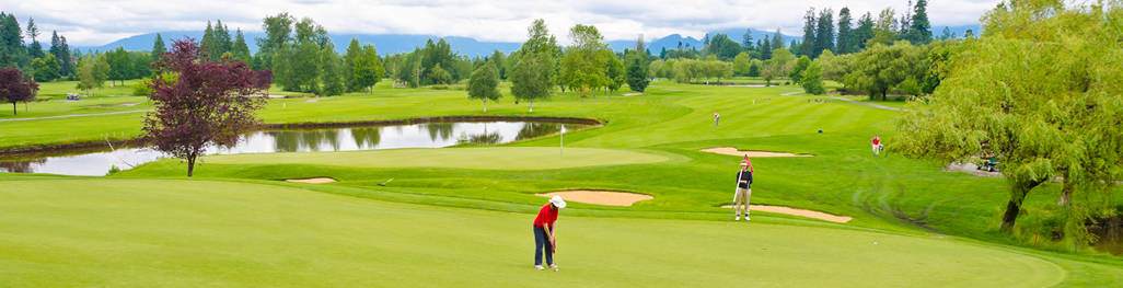 A person on a golf course.