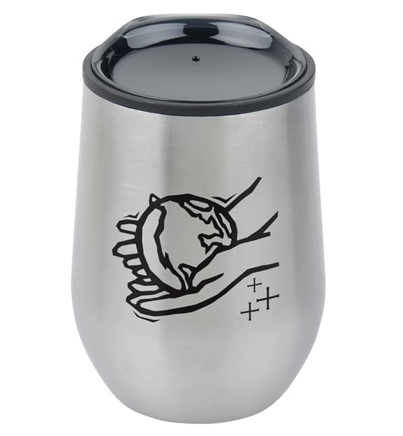 Stainless reusable travel cup with lid