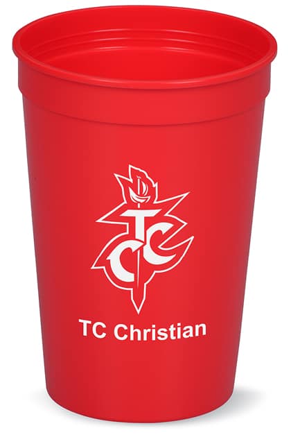 Red branded stadium cup