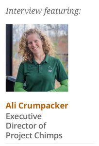 Headshot of Ali Crumpackler, Executive Director of Project Chimps