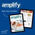 Two tablets showing fall 2024 issue of amplify digital magazine that is now available