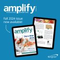 Two tablets showing fall 2024 issue of amplify digital magazine that is now available