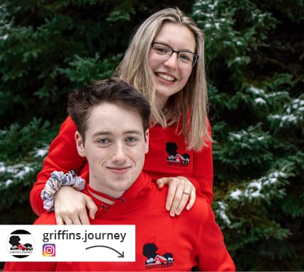 An Instagram post from griffins.journey of two people in branded outerwear