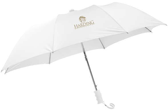 Umbrella with business logo on it