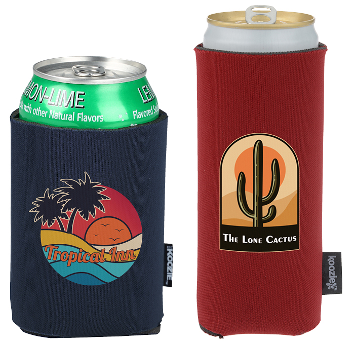 2 collapsible can coolers - 1 for regular cans and 1 for tall slim cans