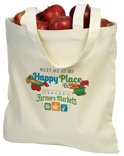 Oshkosh Farmers Market branded tote bag