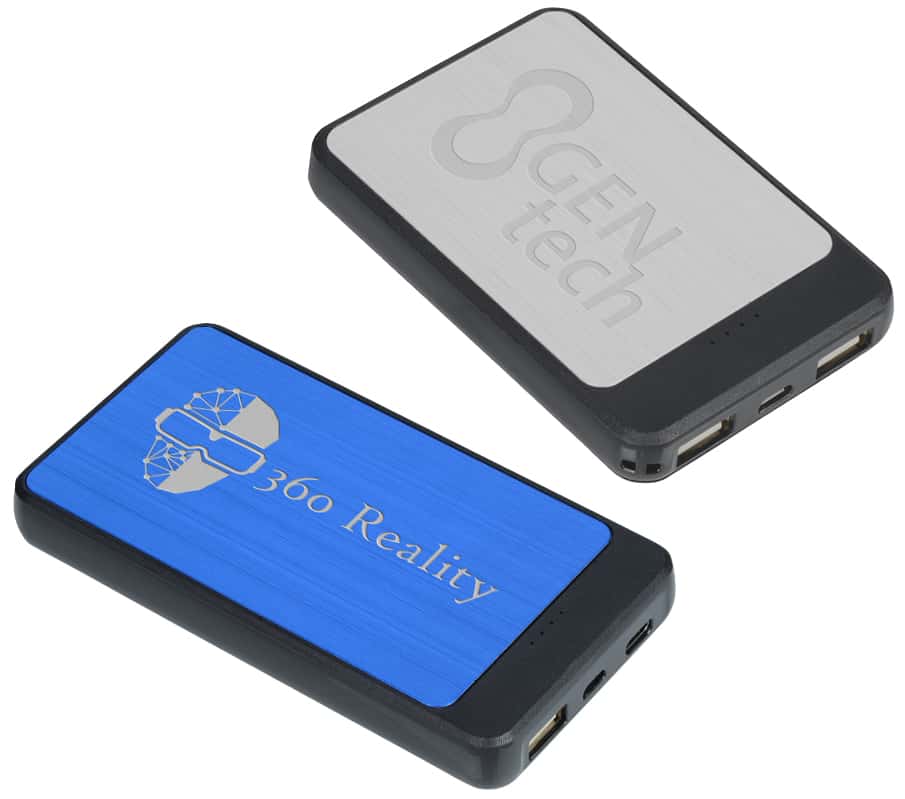 Branded power banks in two sizes