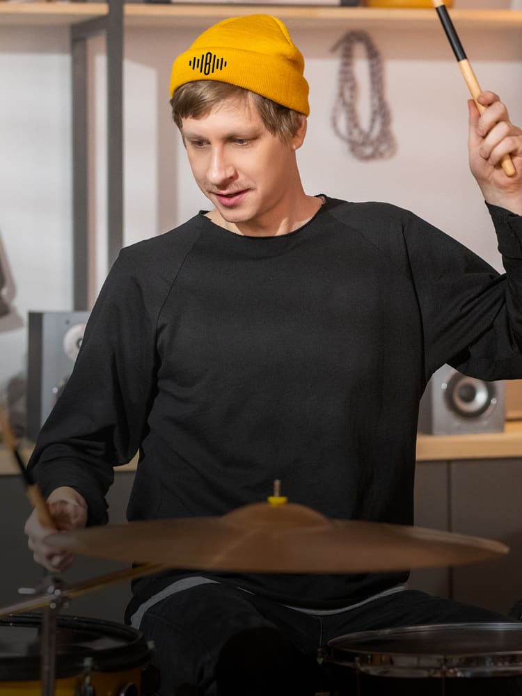 man playing drums