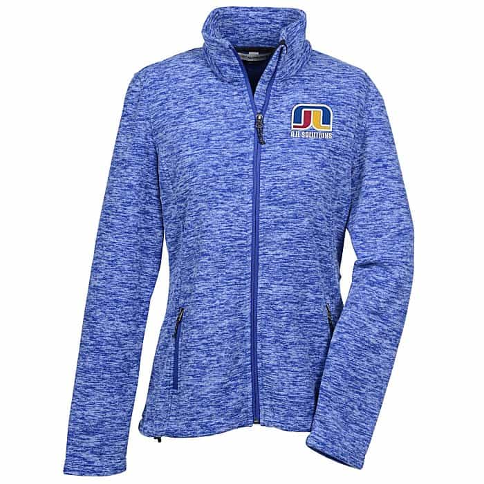 Women's blue branded Crossland Heather Fleece Jacket 