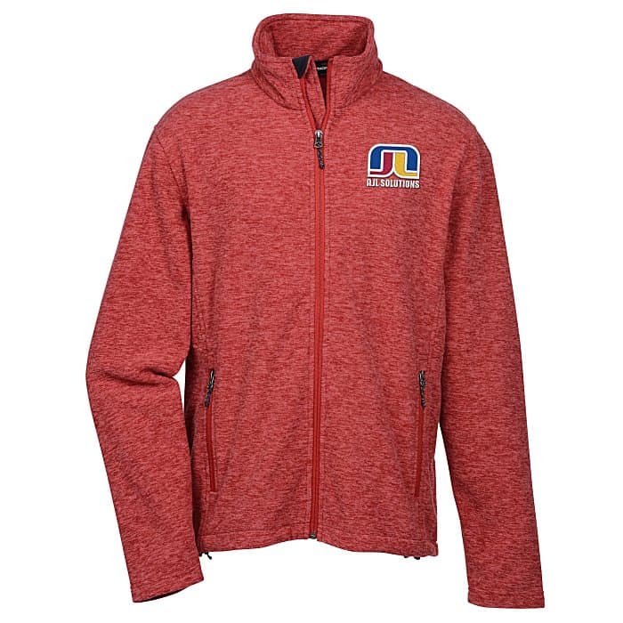 Men's red branded Crossland Heather Fleece Jacket 