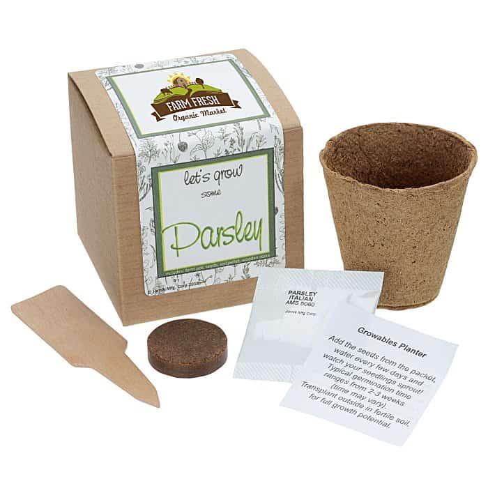 Branded parsley seed packet and grower kit