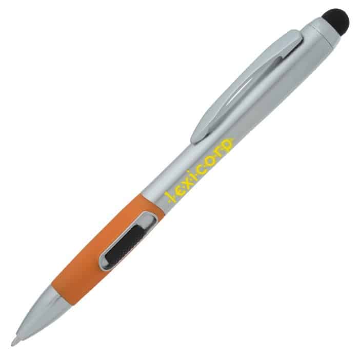 Ophelia_Light_Up_Logo_Stylus_Pen - promotional pens with light and stylus from 4imprint