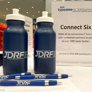 JDRF Illinois Chapter’s custom-printed pens and custom-printed water bottles.