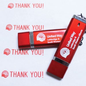 United Way of Lethbridge and South Western Alberta uses a Jersey USB Drive as a technology giveaway.