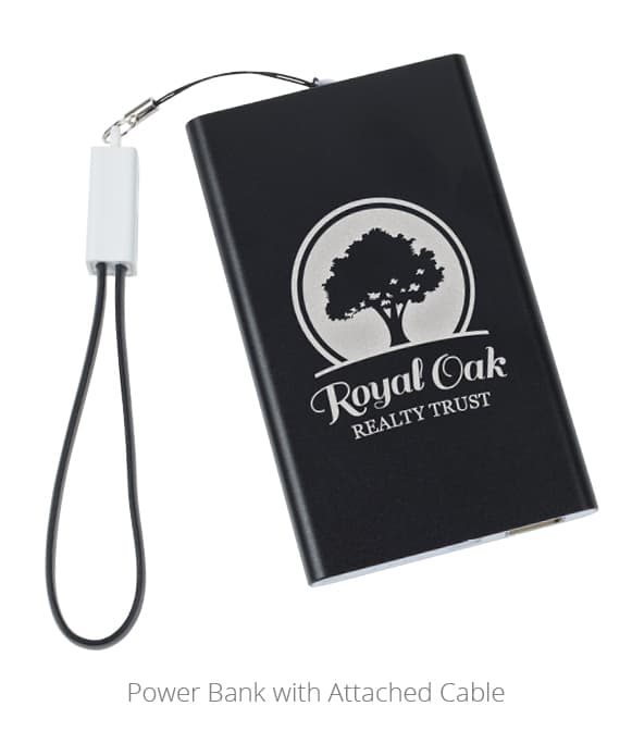 Power bank with attached cable