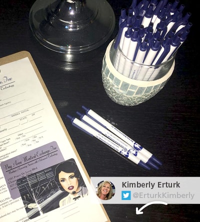 Kimberly Erturk tweeted a photo of unique promotional pens she used for a hiring event