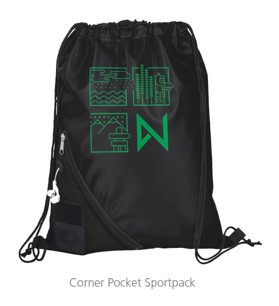 Imprinted Corner Pocket Sportpack - swag bags for events
