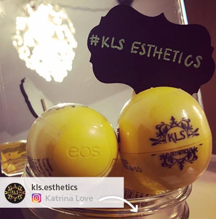 Social media post of eos lip balm giveaways.