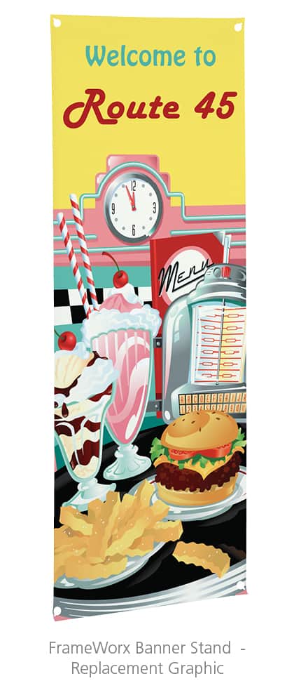 Vintage restaurant graphic that can fit in banner stand