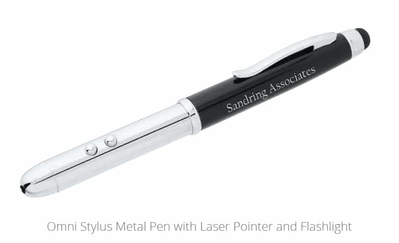 Omni Stylus Metal Pen with Laster Pointer and Flashlight