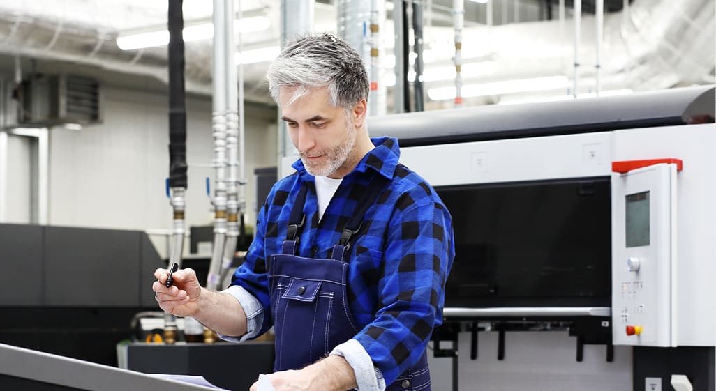 A man working in a factory.