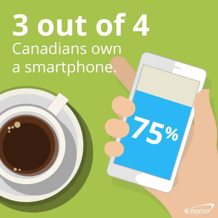 3 out of 4 Canadians own a smartphone l 4imprint’s best trade show giveaways