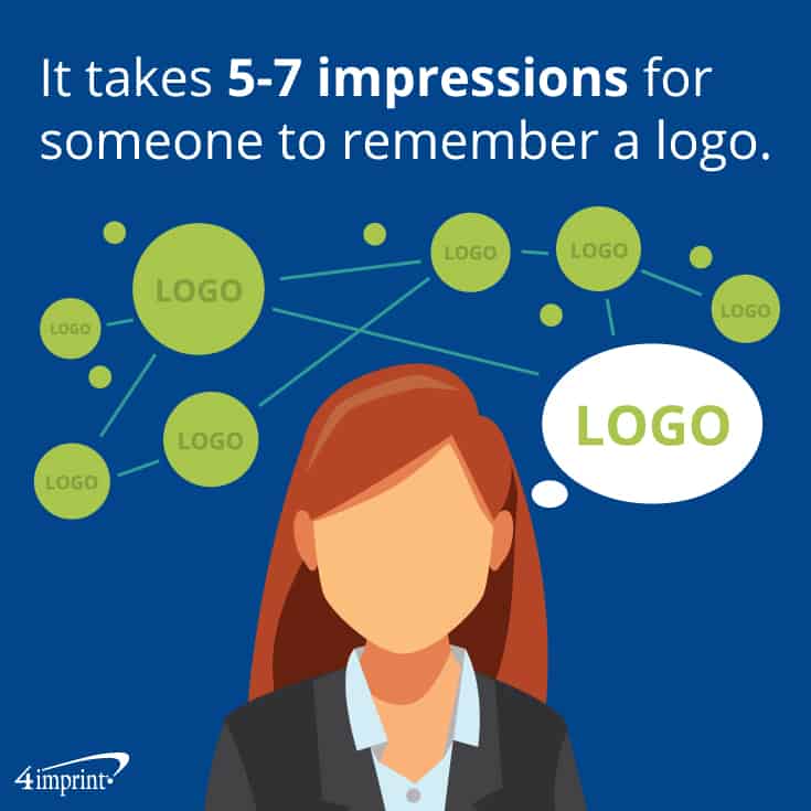 Woman in professional attire thinking of a logo