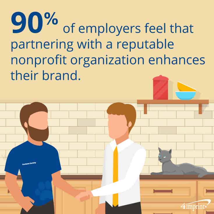 Many employers feel that partnering with a reputable nonprofit enhances their brand. 