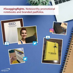 People are using #SwaggingRights on social media on all their noteworthy promotional notebooks and branded padfolios