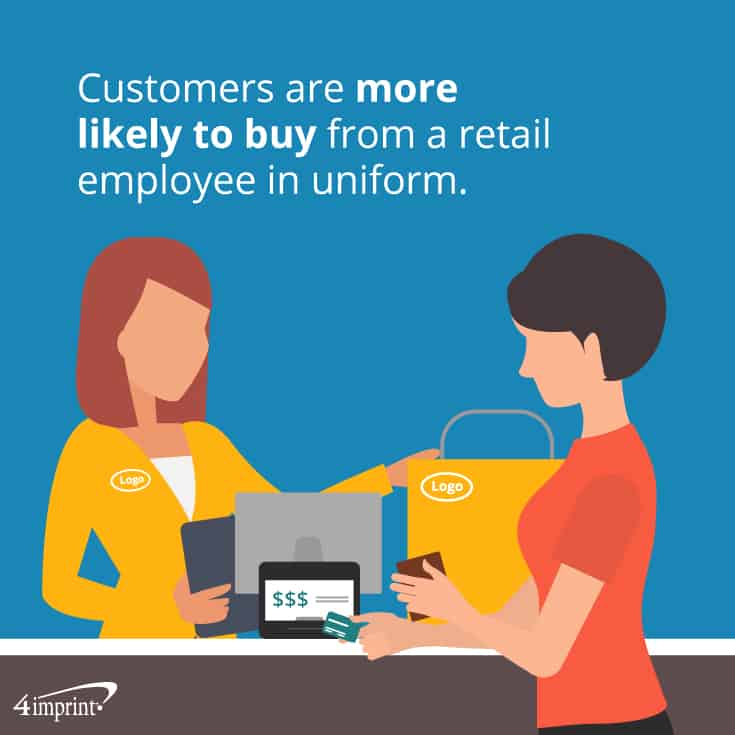 Customers are more likely to buy from a retail employee in uniform.