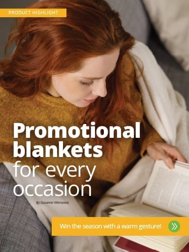 Screen shot of Product Highlight story: Promotional blankets for every occasion