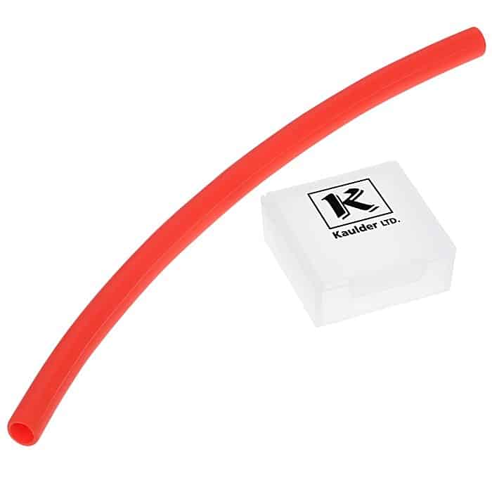 Red reusable silicon straw in branded case