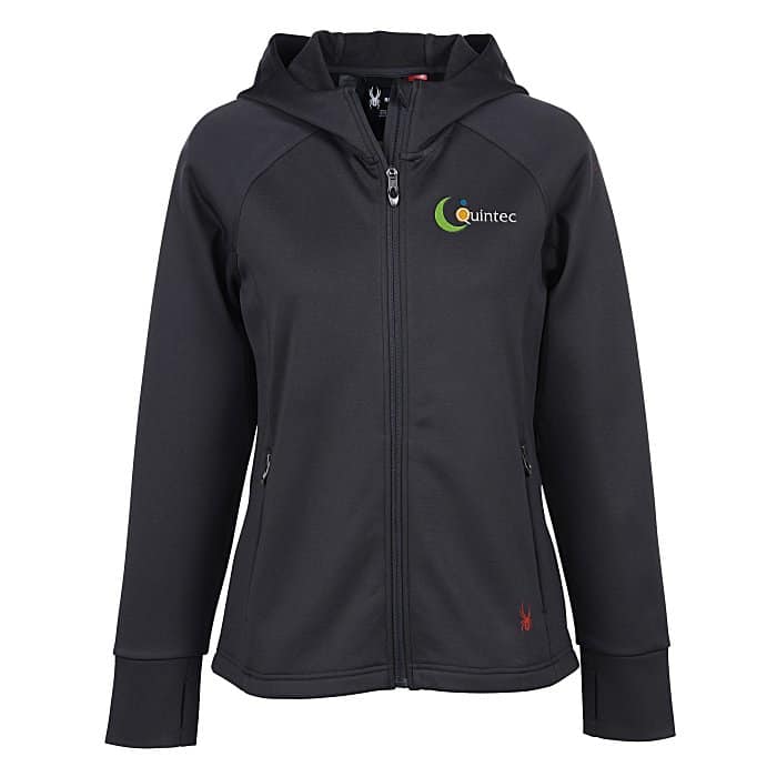 Black branded Hooded Fleece Jacket for ladies 