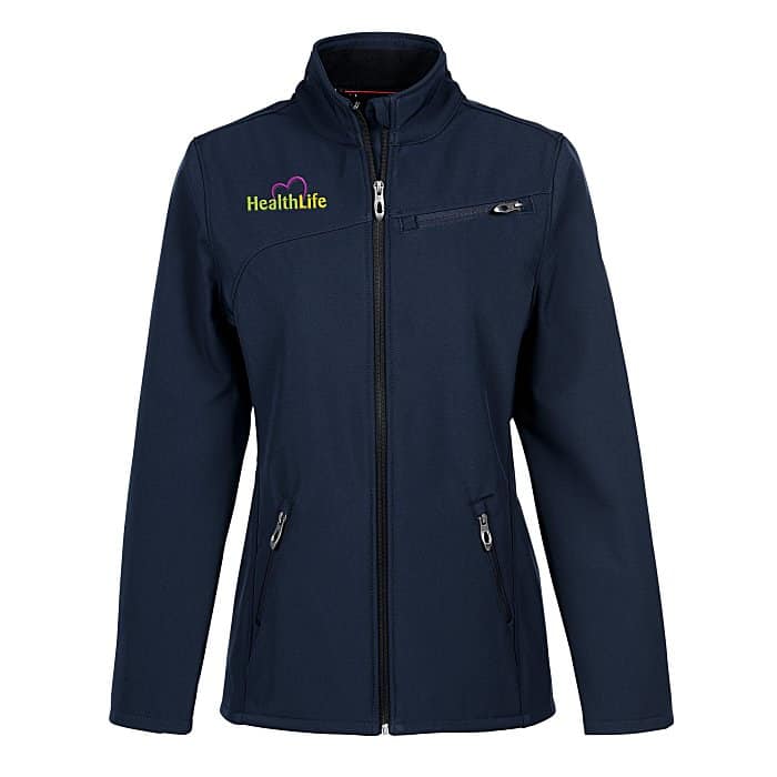Navy blue branded Soft Shell Jacket for Ladies 