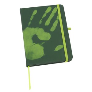 Green thermo notebook with hand imprint
