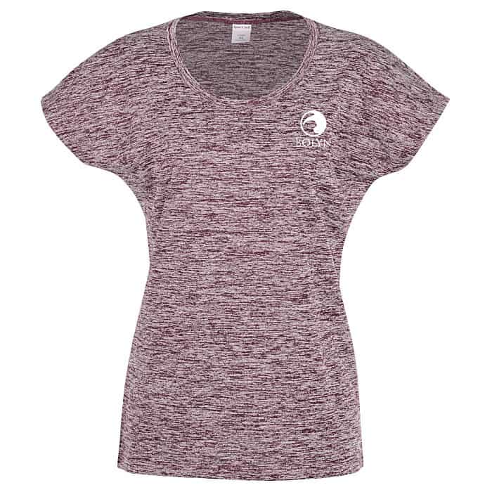 Branded pink-purple heather fabric women's T-shirt