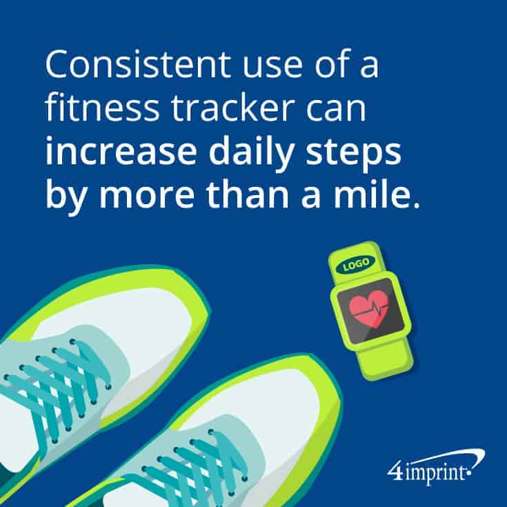 Fitness tracker next to a pair of sneakers.
